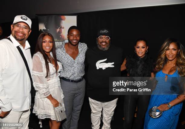 Russ Parr, Drew Sidora, Ralph Pittman, Marvin Sapp, Lisa Wu, and Sheree Whitfield attends the TV One Atlanta screening of "Never Would Have Made It:...