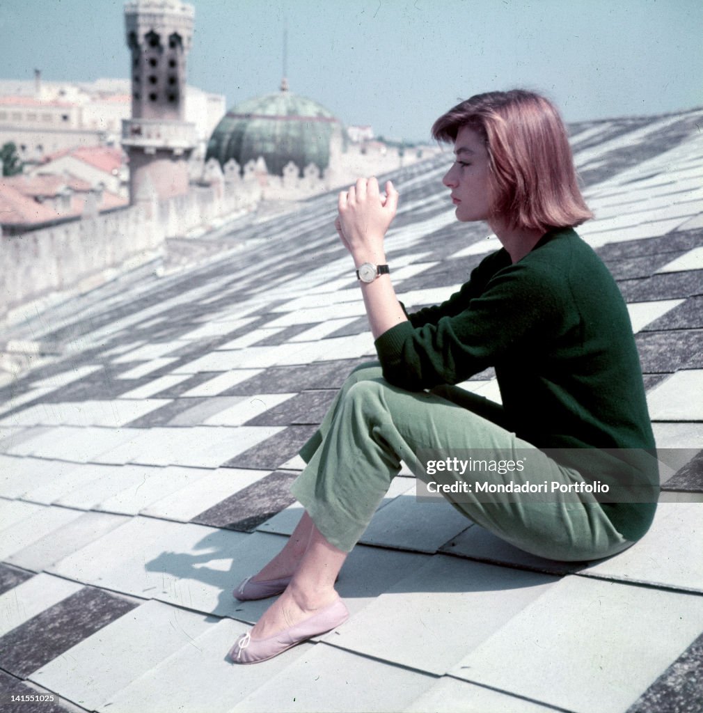 Anouk Aimée On The Roof Of The Hotel Excelsior