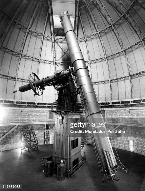 The refracting telescope designed by the American astronomer Walter Sidney Adams at Yerkes space observatory. Williams Bay