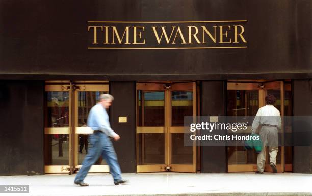 Exterior facade of Time Warner offices face the street May 2, 2000 in New York City. Time Warner Cable cut transmission of Disney owned ABC starting...