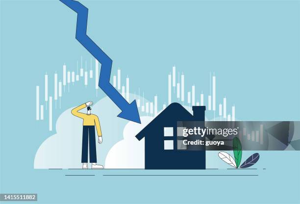 real estate stocks fell. - arrows colliding stock illustrations