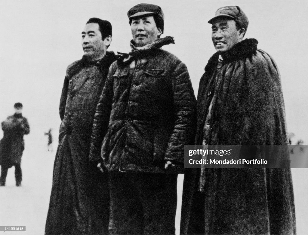 Mao Zedong Among Zhou Enlai And Zhu De During The Long March