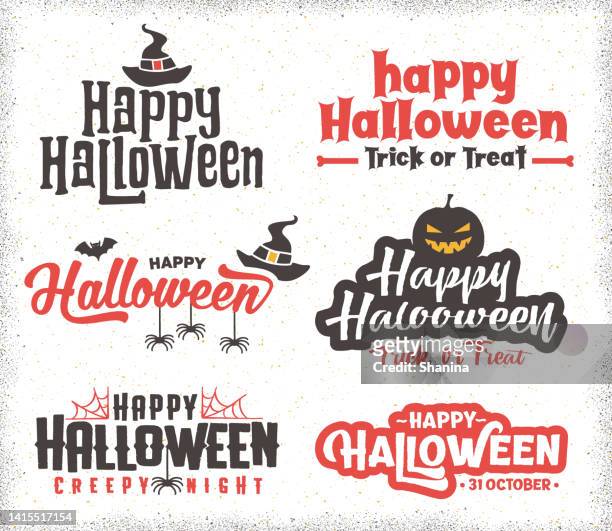 greetings and logos for halloween - v2 - halloween stock illustrations
