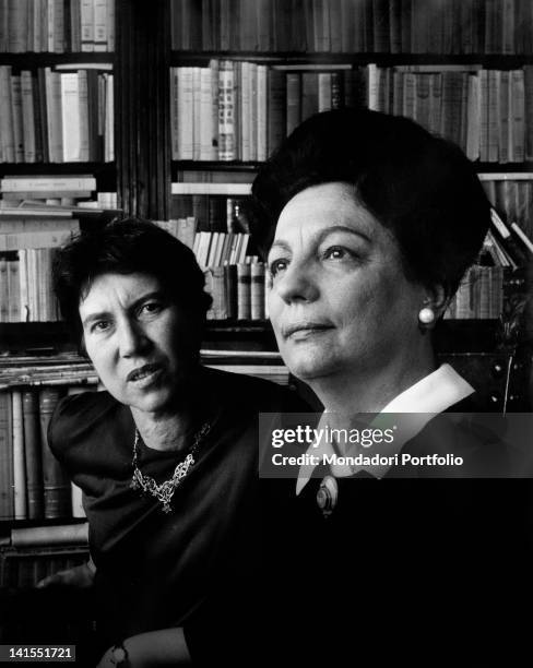 The Italian writer Natalia Ginzburg, winner of the Strega Prize, and Maria Bellonci. 1963