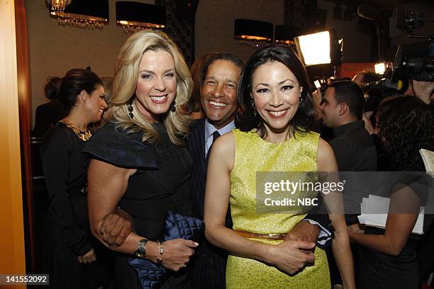 60th Anniversary Party -- Pictured: Deborah Norville, Bryant Gumbel, and Ann Curry at the Edison Ballroom in New York to celebrate the 60th...