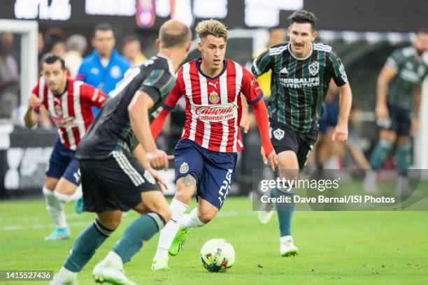 Cristian Calderon of Club Deportivo Guadalajara Chivas during a game between Club Deportivo Guadalajara and Los Angeles Galaxy at SoFi Stadium on...