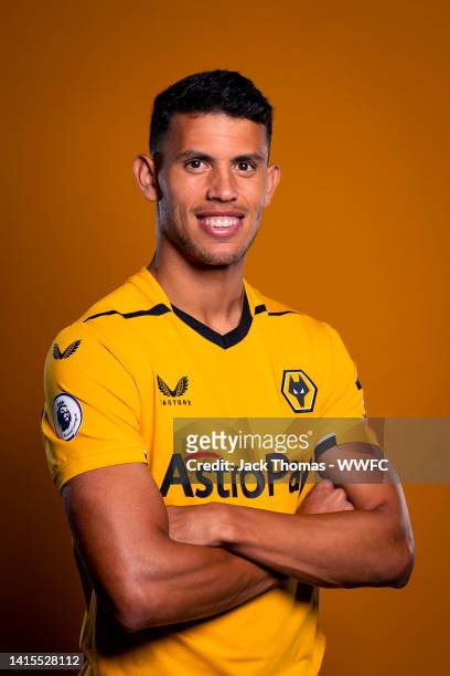 Wolverhampton Wanderers unveil new signing Matheus Nunes at Molineux on August 17, 2022 in Wolverhampton, England.