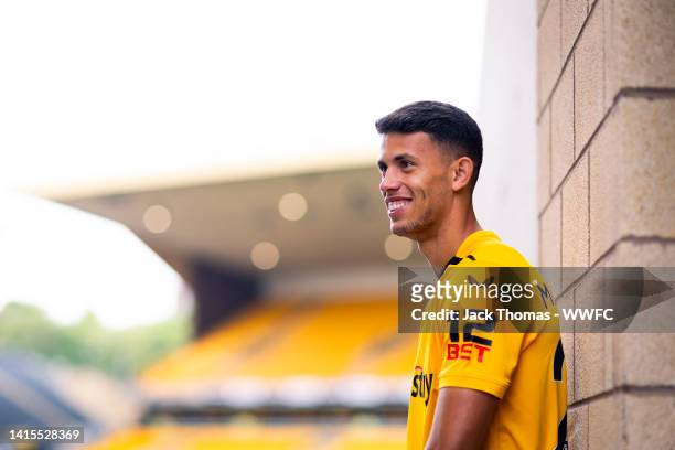 Wolverhampton Wanderers unveil new signing Matheus Nunes at Molineux on August 17, 2022 in Wolverhampton, England.