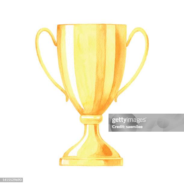 stockillustraties, clipart, cartoons en iconen met watercolor trophy - aansporing