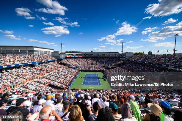 General view of the court as Hubert Hurkacz of Poland takes on Casper Ruud of Norway during the semi-finals on Day 8 of the National Bank Open at...