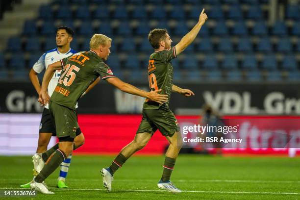 Daniel Patrick Crowley of Willem II celebrating scoring his sides second goal during the Dutch Keukenkampioendivisie match between FC Eindhoven and...