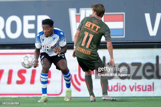 Collin Seedorf of FC Eindhoven, Max Svensson of Willem II during the Dutch Keukenkampioendivisie match between FC Eindhoven and Willem II at Jan...