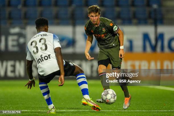 Max Svensson of Willem II during the Dutch Keukenkampioendivisie match between FC Eindhoven and Willem II at Jan Louwers Stadion on August 12, 2022...