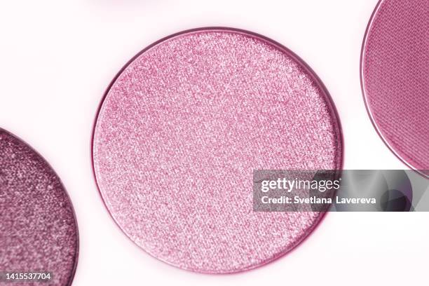 extreme close up pink eye shadows. macrophotography. cosmetic concept. beauty concept. beauty product. - artist palette stock pictures, royalty-free photos & images