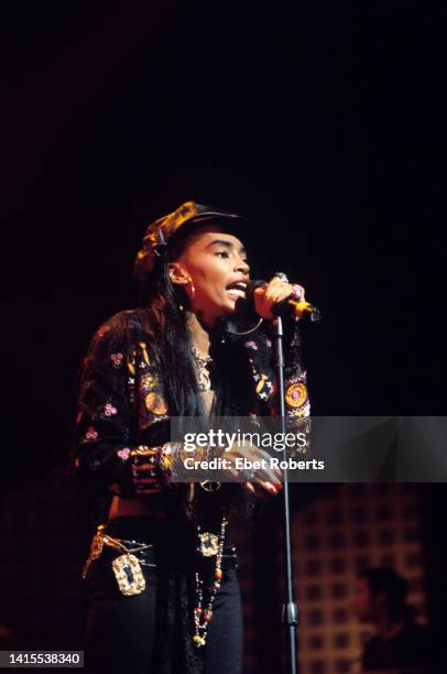 Jody Watley performing at the Beacon Theatre in New York City on July 10, 1989.