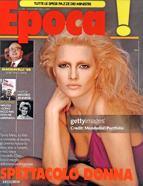 The Italian singer Anna Oxa is pictured on the cover of the weekly magazine Epoca. The Polish trade unionist Lech Walesa, the Italian politician...