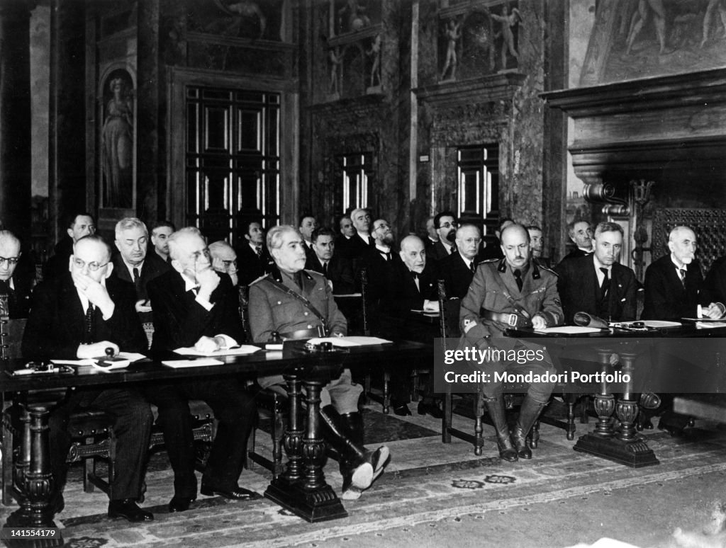 Filippo Tommaso Marinetti, Massimo Bontempelli And Luigi Pirandello At The Proclamation Of The Empire