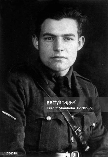 The American writer and journalist Ernest Hemingway in uniform. 1918