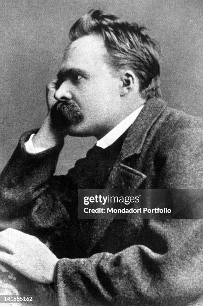 Portrait of the German philosopher and writer Friedrich Nietzsche on the side. September, 1882