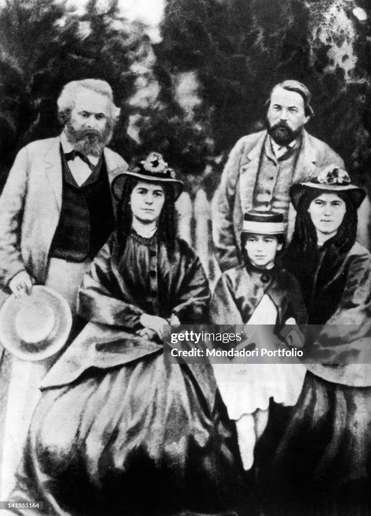 Karl Marx With His Family And Friedrich Engels