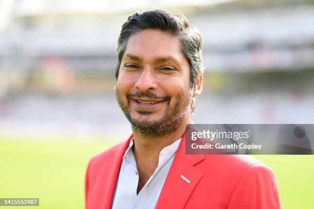 Former Sri Lanka batter Kumar Sangakkara during day two of the First LV= Insurance Test Match between England and South Africa at Lord's Cricket...