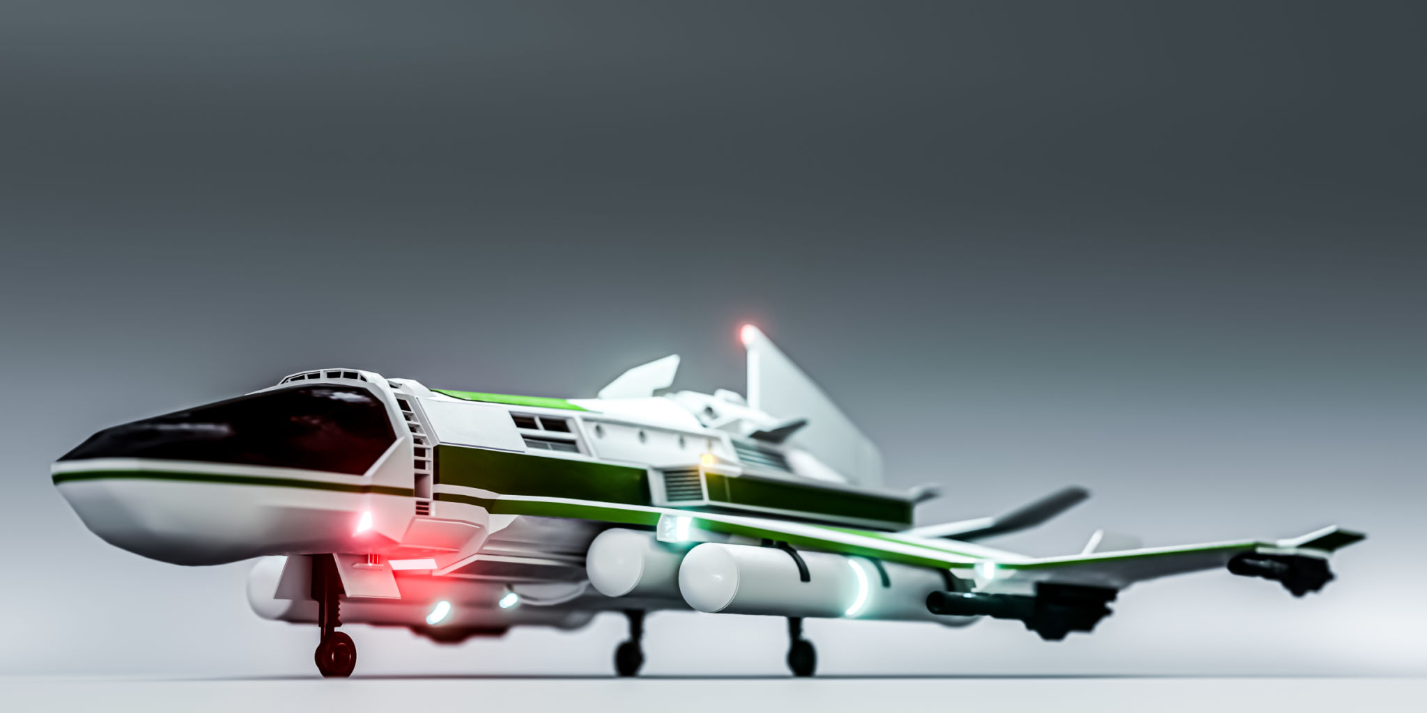 spaceship isolated on gray background spaceship isolated on gray background