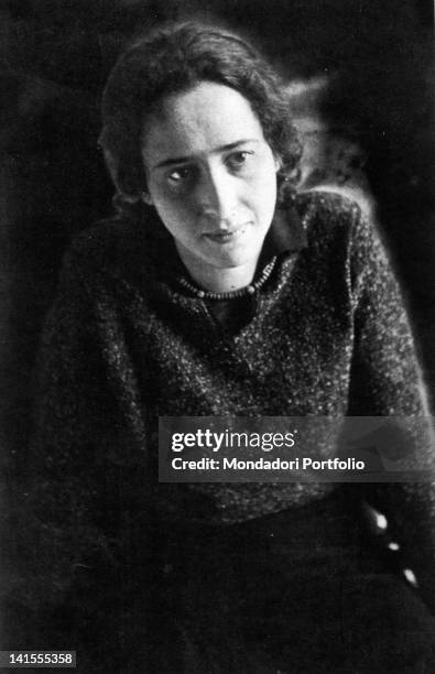 Portrait of Hannah Arendt, the German philosopher and historian naturalized as American citizen. 1930