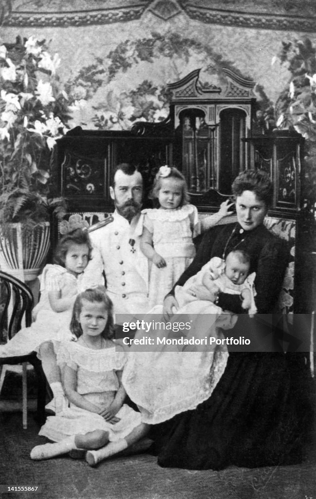 Tsar Nicholas Ii Of Russia With His Wife And Daughters