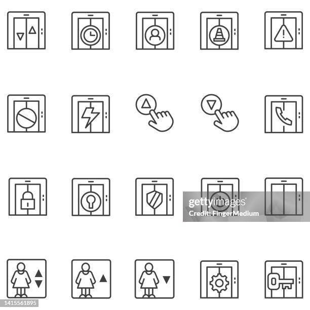 elevator vector set - elevator vector stock illustrations