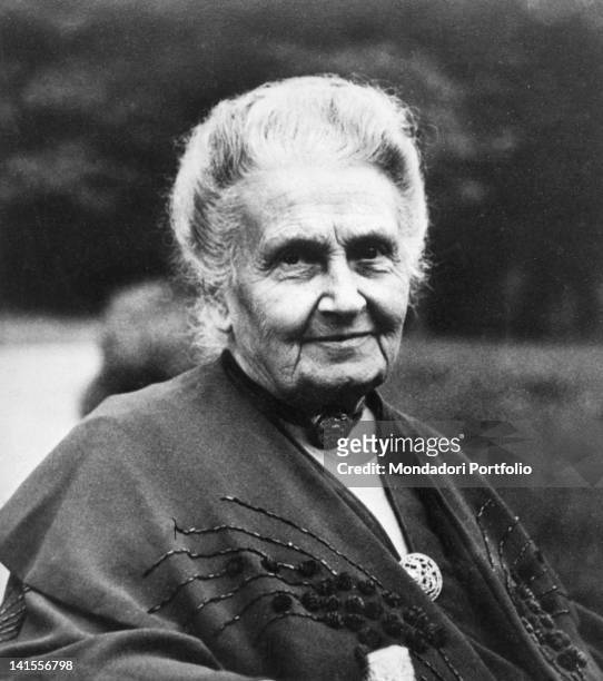 Portrait of the Italian pedagogue Maria Montessori. 1940s