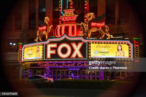 Signage outside of The Fox Theater is seen during The Summer Walker Series: Part II tour at The Fox Theatre on August 17, 2022 in Detroit, Michigan.