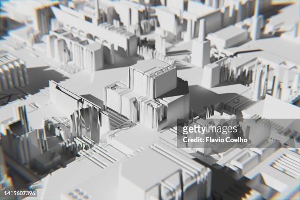 abstract city scale model - architecture model stock pictures, royalty-free photos & images