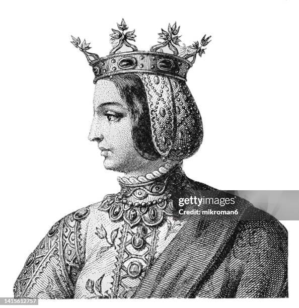 portrait of queen isabella i of castile - isabella stock pictures, royalty-free photos & images