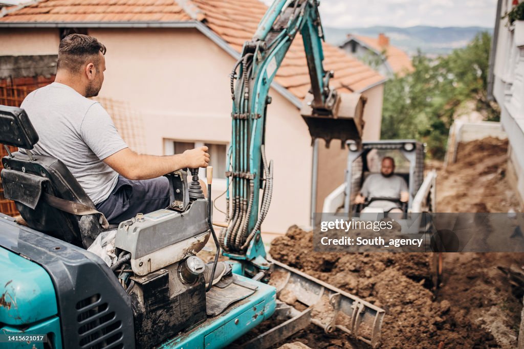 Dirt moving at the construction site