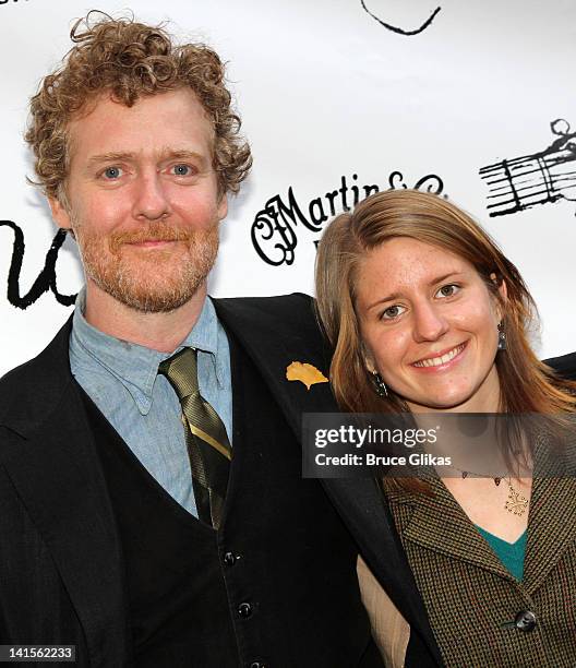 Composers Glen Hansard and Marketa Irglova attend the opening night of "Once" on Broadway at The Bernard B. Jacobs Theatre on March 18, 2012 in New...
