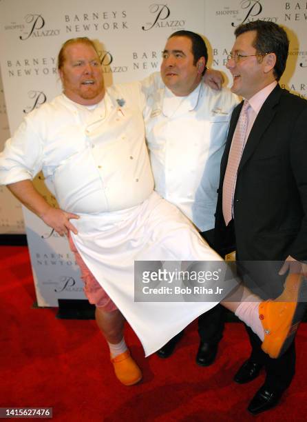 Award-winning chefs Mario Batali , Emeril Lagasse and Charlie Trotter pose together during Grand Opening at The Palazzo Las Vegas, January 17, 2008...