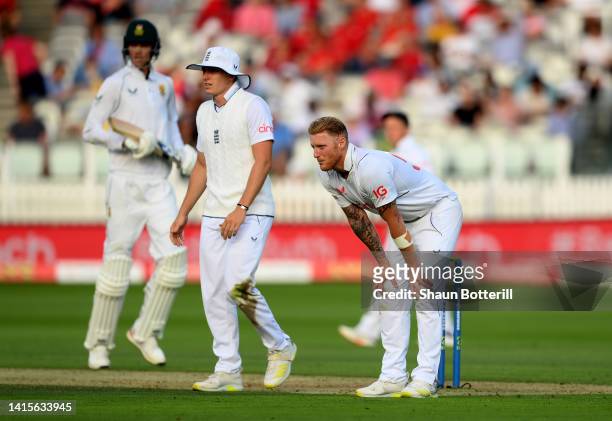 Ben Stokes of England looks frustrated during day two of the First LV= Insurance Test Match between England and South Africa at Lord's Cricket Ground...