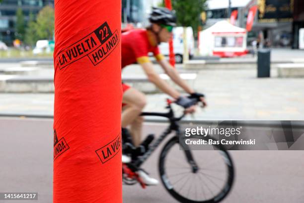 Detail view of La Vuelta decoration in the the streets of Utrecht during the 77th Tour of Spain 2022 - Team Presentation / #LaVuelta22 / #WorldTour /...