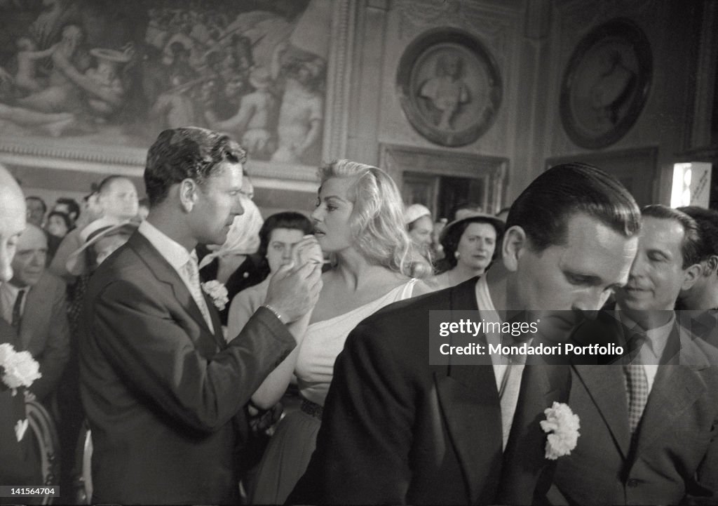 Wedding Between Anthony Steel And Anita Ekberg