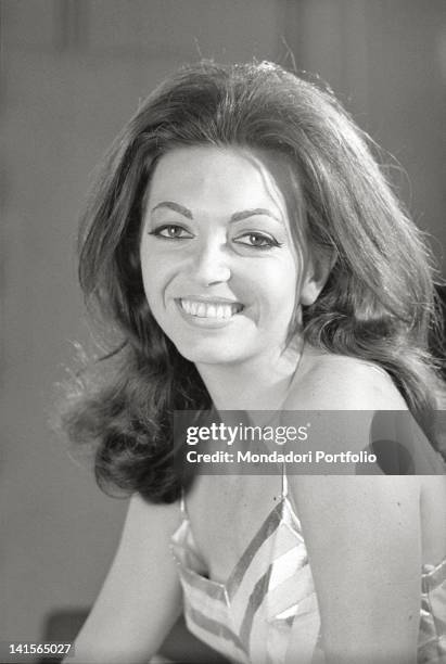 Portrait of the Italian actress Bedy Moratti smiling. Italy, 1960s