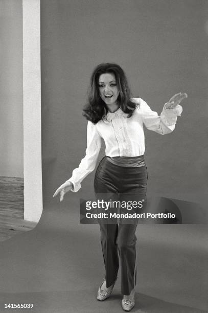 The Italian actress Bedy Moratti posing for a portrait. Italy, 1960s
