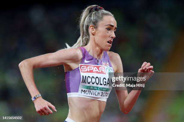 Eilish McColgan of Great Britain competes in the Women's 5000m Final during the Athletics competition on day 8 of the European Championships Munich...