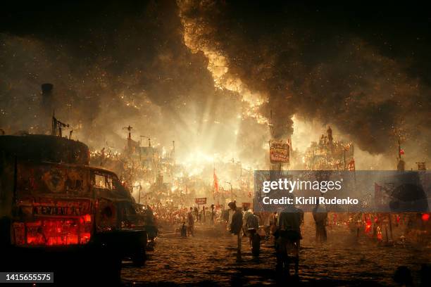 apocalypse - destroyed city stock pictures, royalty-free photos & images