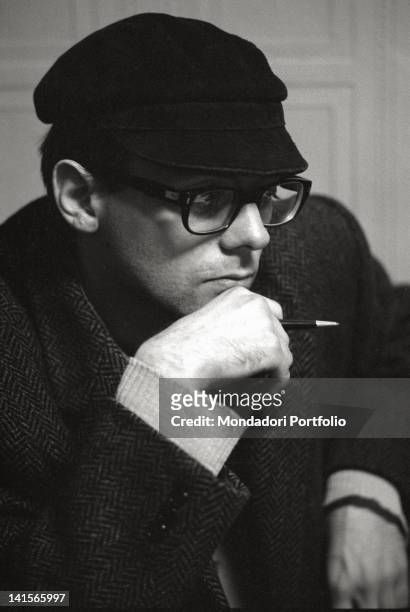 Italian beatnik editor of 'Mondo Beat' magazine. Milan, 1960s