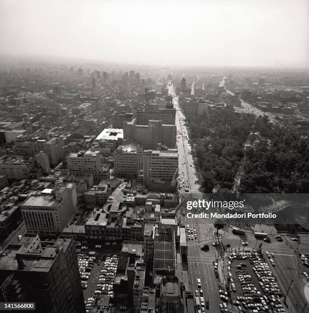 View from above of Mexico City. Mexico City, October 1968