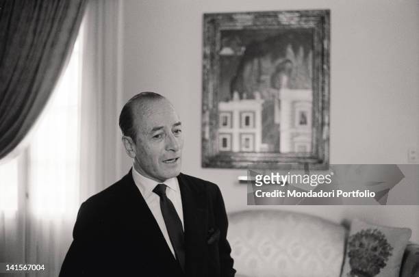 The Italian industrialist Bruno Pagliai in a room of his mansion in Mexico City. Mexico City, October 1968