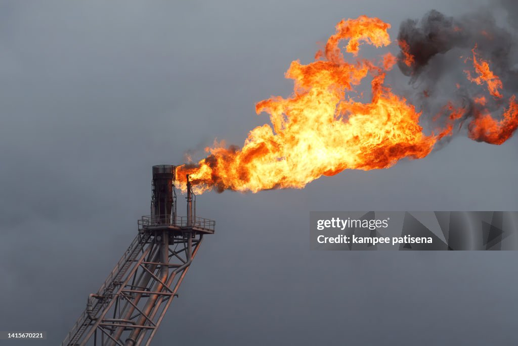Gas Flare at Petroleum and Natural Gas Power Plant