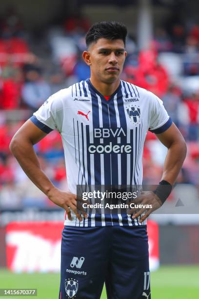 Jesus Gallardo of Monterrey looks on during the 9th round match between Toluca and Monterrey as part of the Torneo Apertura 2022 Liga MX at Nemesio...