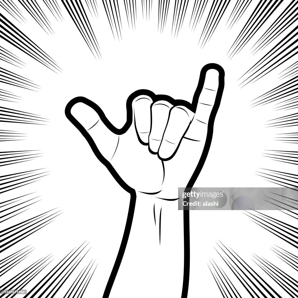 The Shaka sign or the 6 hand sign