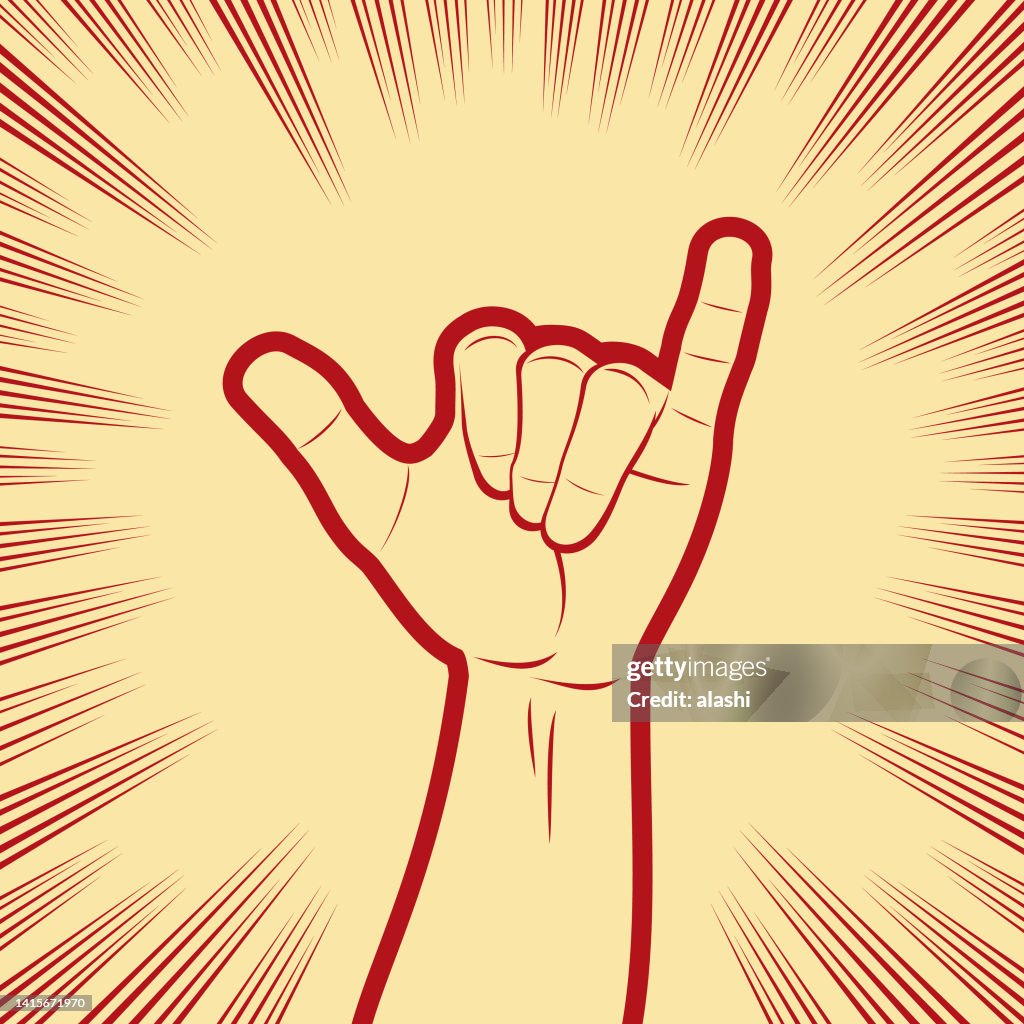 The Shaka sign or the 6 hand sign